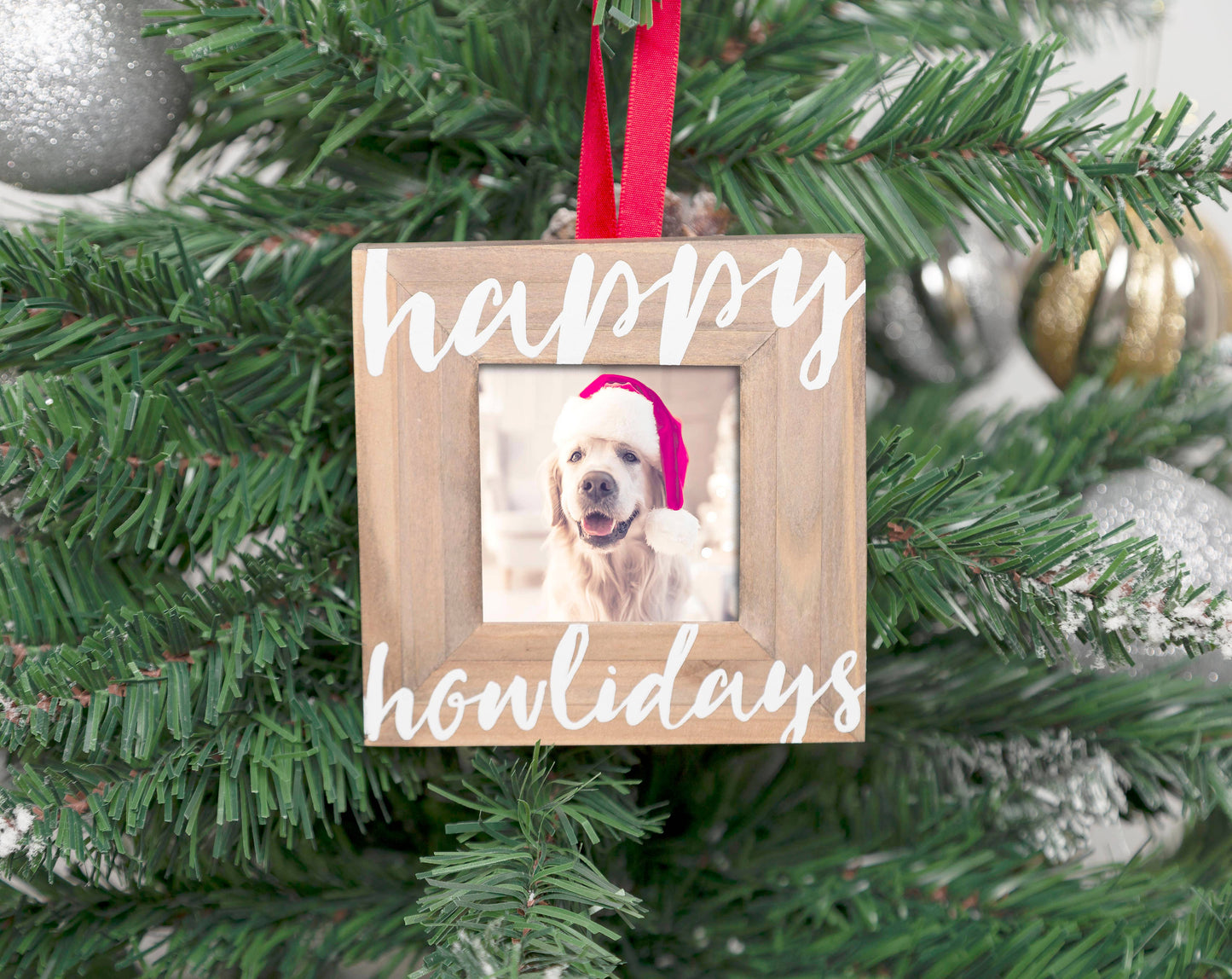 Happy Howlidays Christmas Photo Ornament