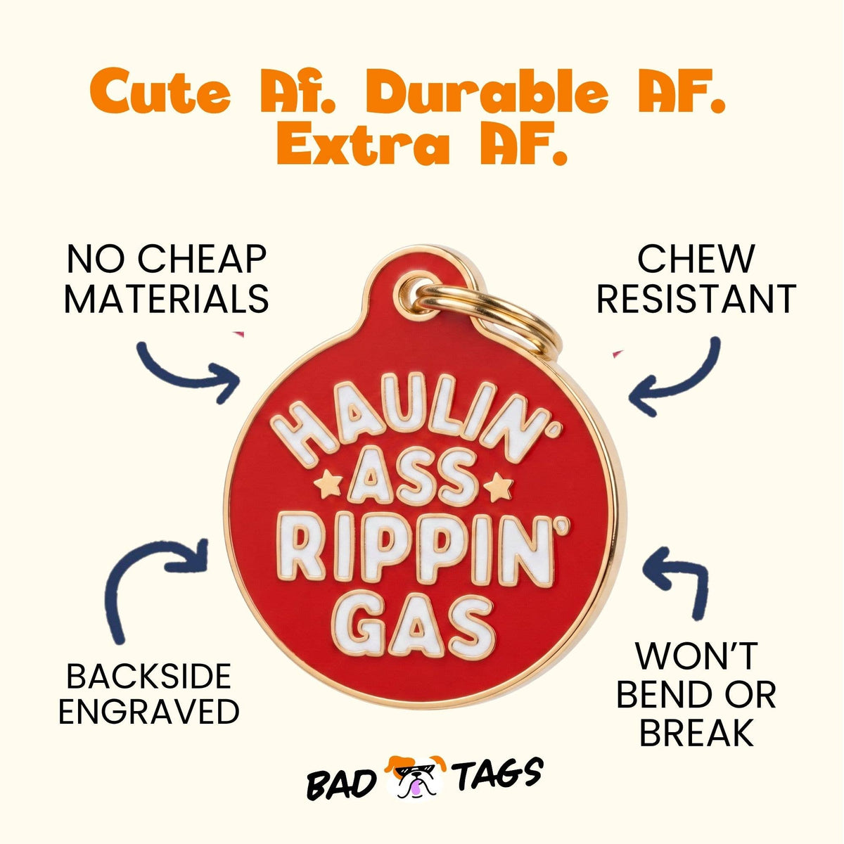 QR ID Tag - Haulin' Ass Rippin' Gas