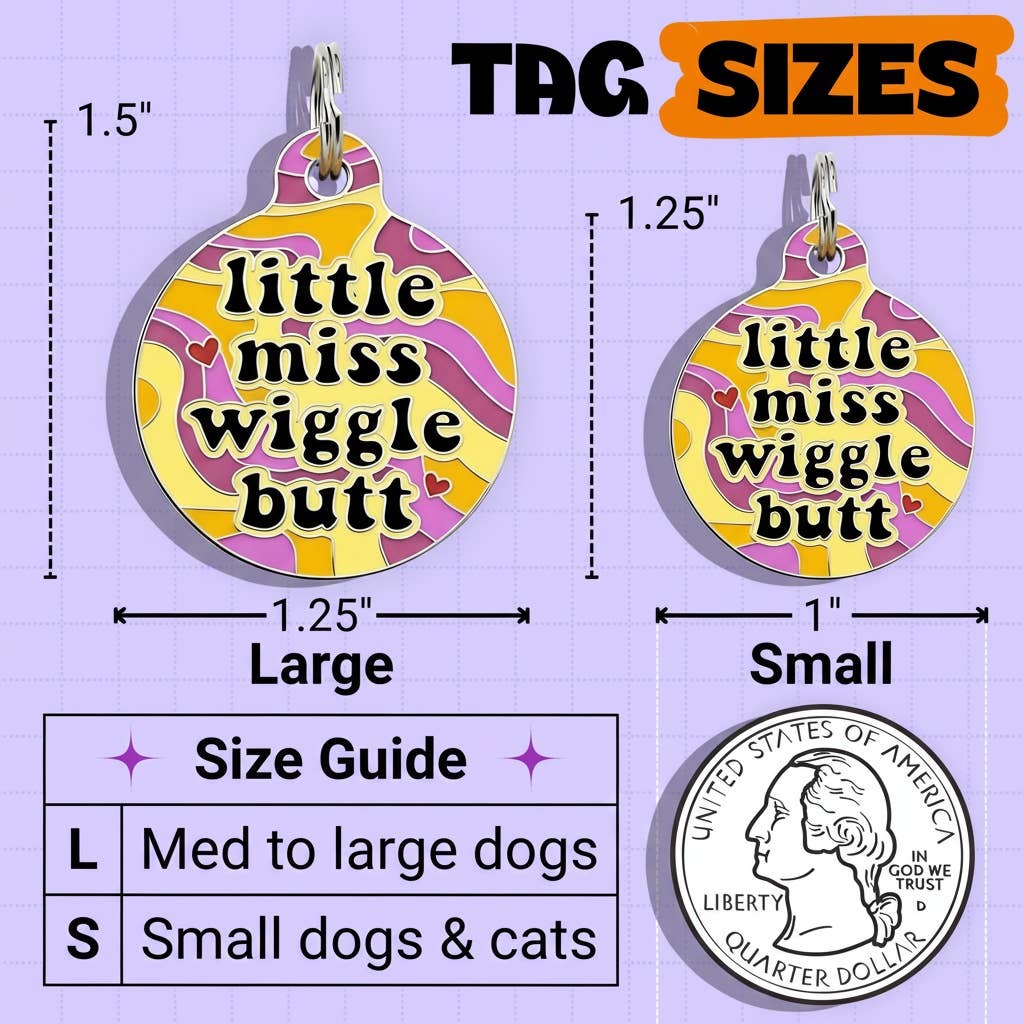 QR ID Tag - Little Miss Wiggle Butt