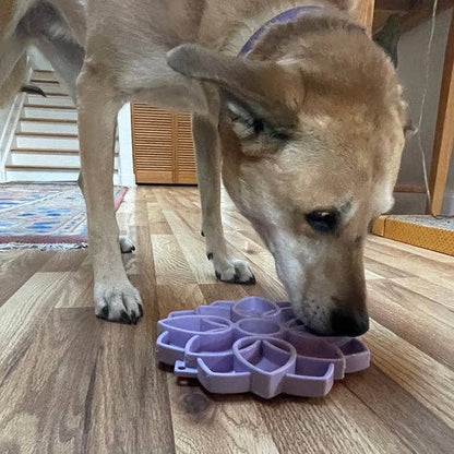 Mandala Effect Shallow Slow Feeder Dog Bowl