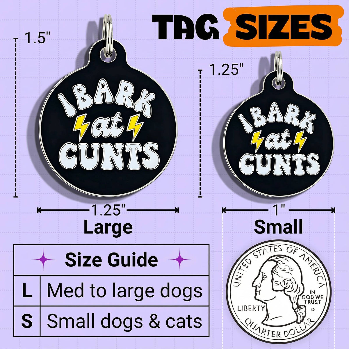 QR ID Tag - I Bark at Cunts