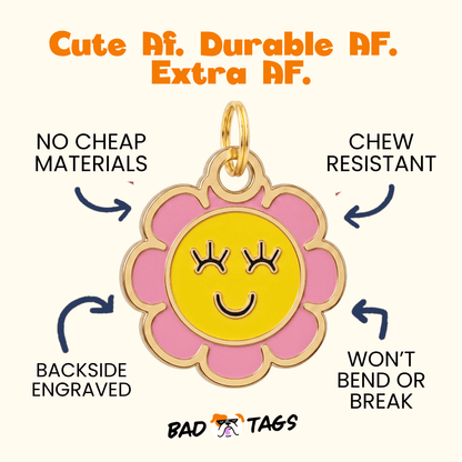 QR ID Tag - Golden Daisy