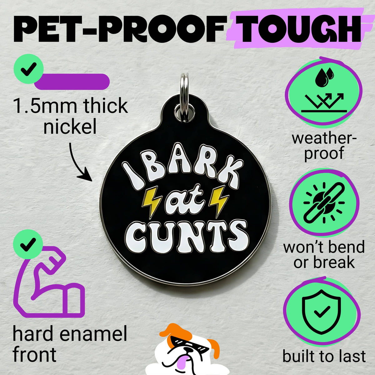 QR ID Tag - I Bark at Cunts