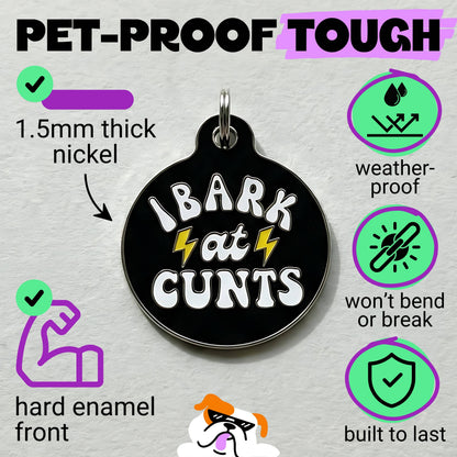 QR ID Tag - I Bark at Cunts
