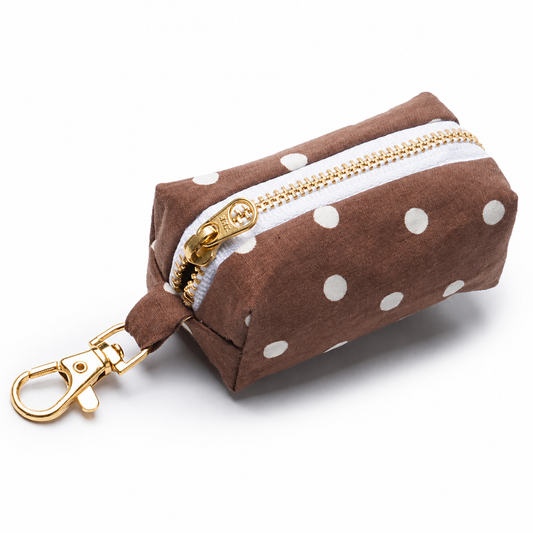 Dog Waste Bag Holder - Chocolate Dot