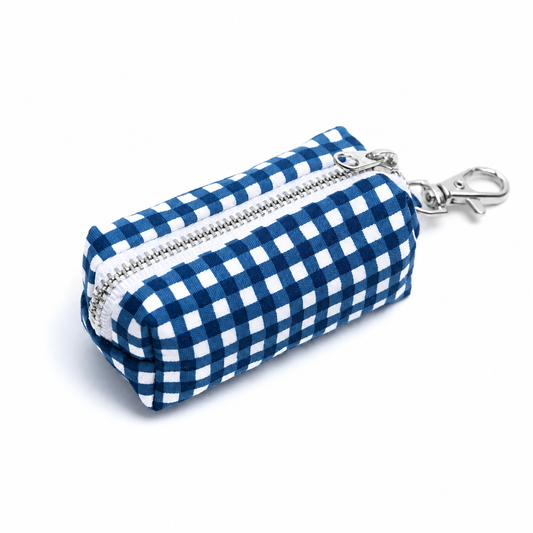 Dog Waste Bag Holder - Blue Gingham