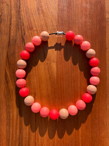 Sunset Glow Beaded Dog Collar Necklace