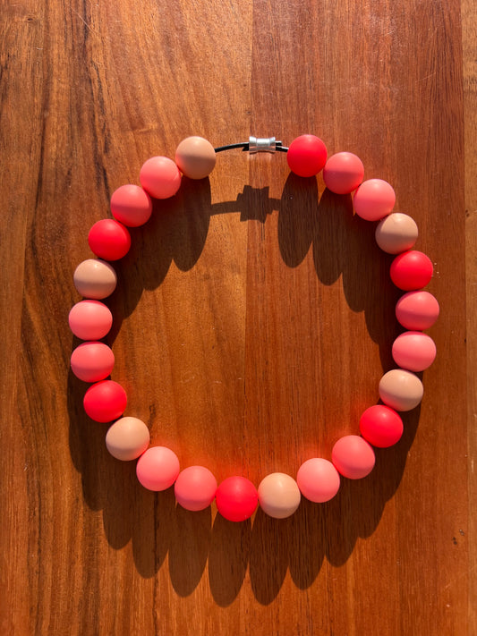 Sunset Glow Beaded Dog Collar Necklace