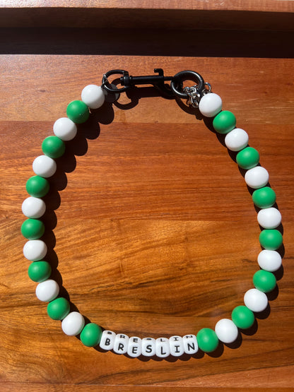 Michigan State / NY Jets Beaded Dog Collar Necklace