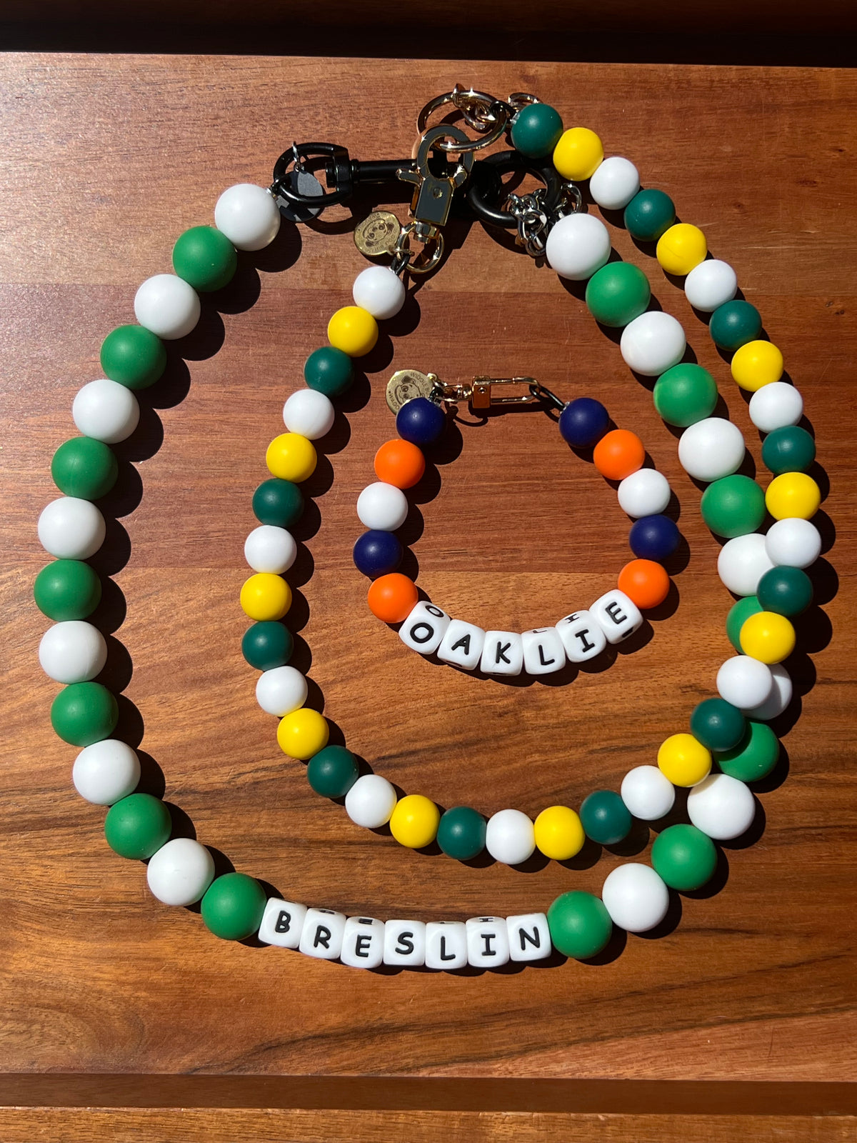 Green Bay Packers / Oakland Athletics Beaded Dog Collar Necklace