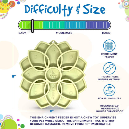 Mandala Effect Shallow Slow Feeder Dog Bowl