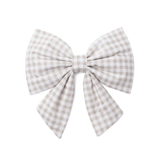 Sailor Bow - Biscuit Gingham