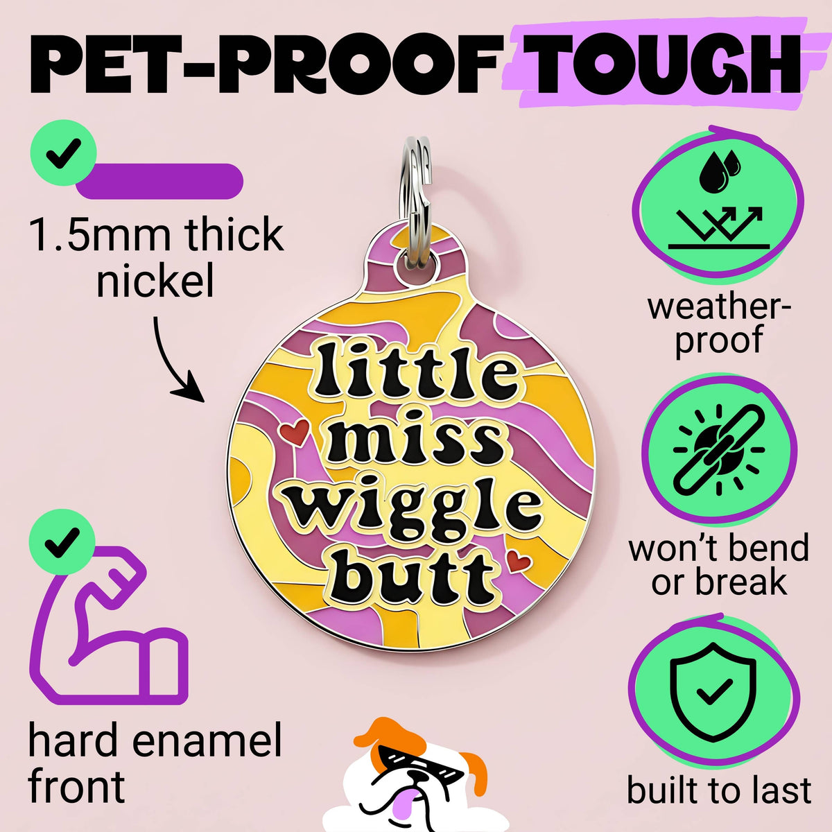 QR ID Tag - Little Miss Wiggle Butt