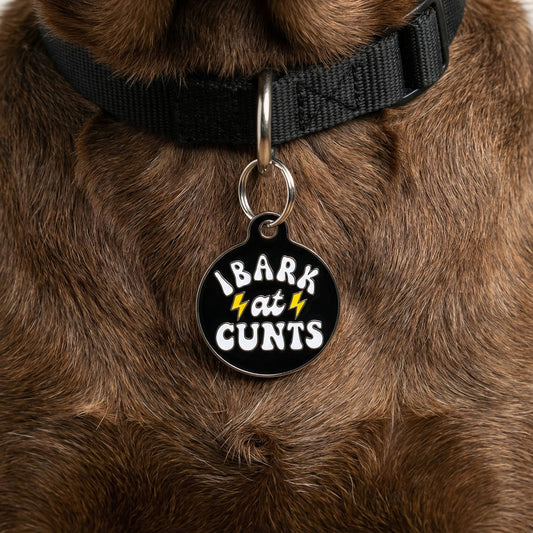 QR ID Tag - I Bark at Cunts