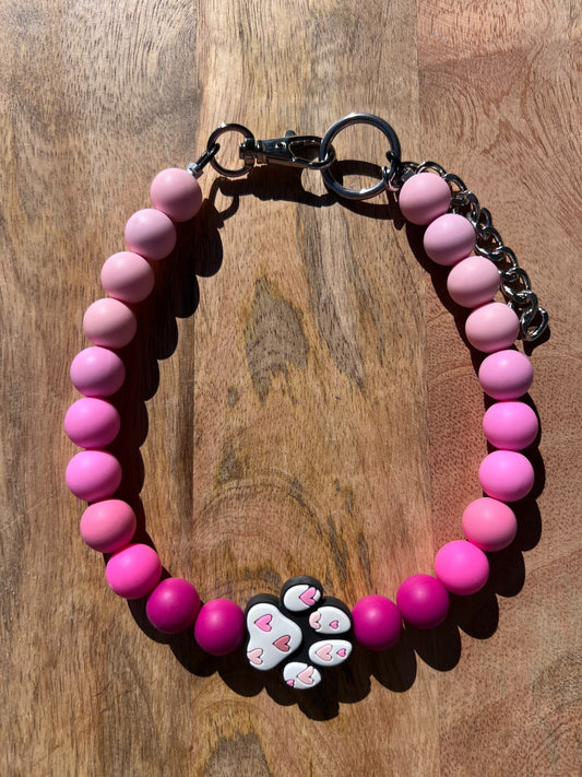 Pinky Pawmise Beaded Dog Collar Necklace