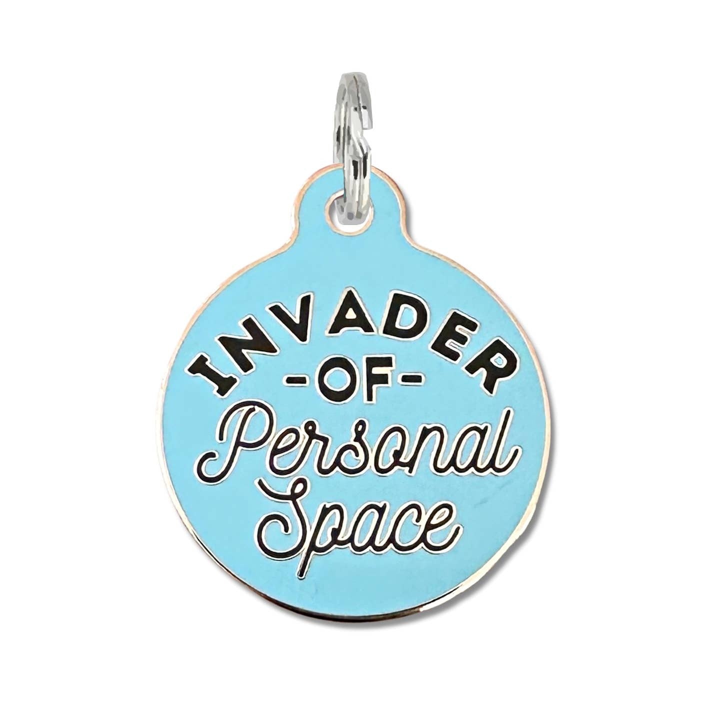 QR ID Tag - Invader of Personal Space (Blue)