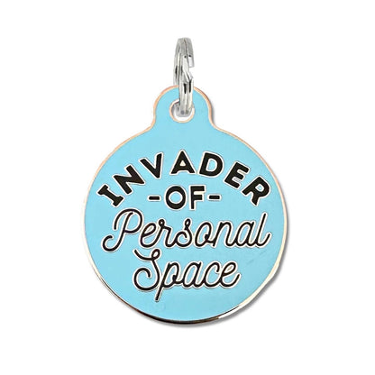 QR ID Tag - Invader of Personal Space (Blue)