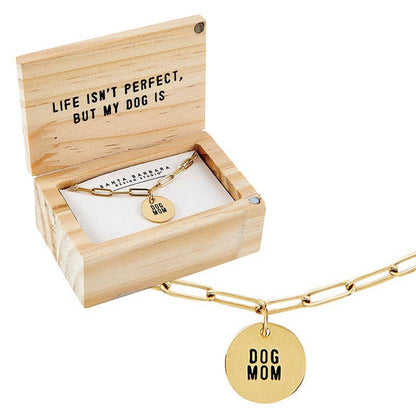 Dog Mom Gold Link Necklace