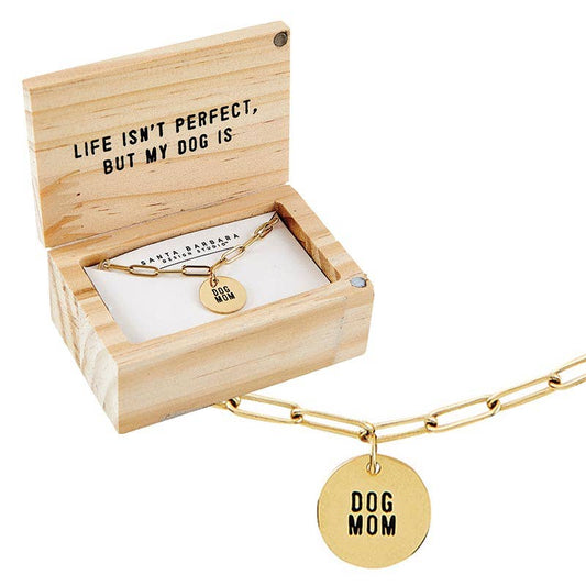 Dog Mom Gold Link Necklace