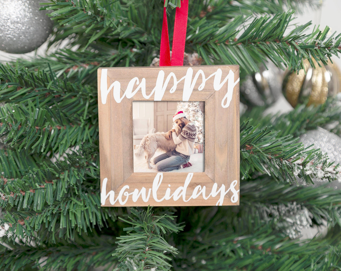 Happy Howlidays Christmas Photo Ornament