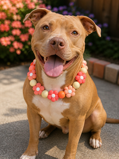 Marigold Floral Beaded Dog Collar Necklace
