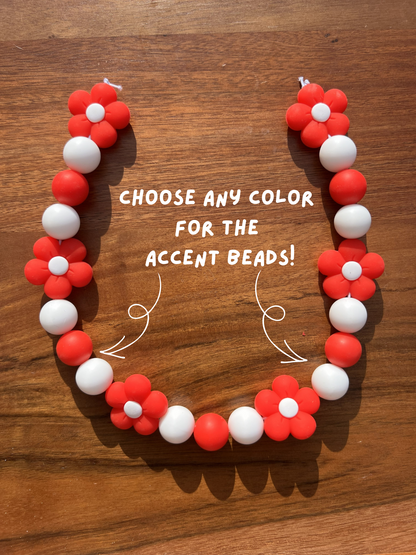 Poppy Floral Beaded Dog Collar Necklace