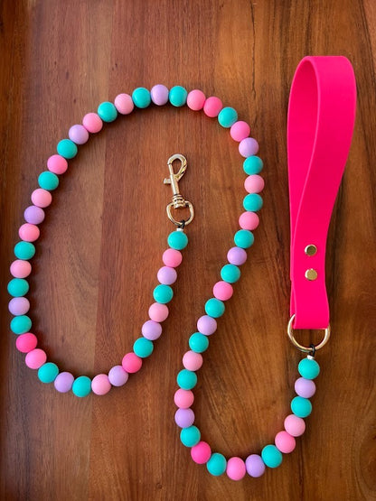 4' Signature Beaded Dog Leash - Prism