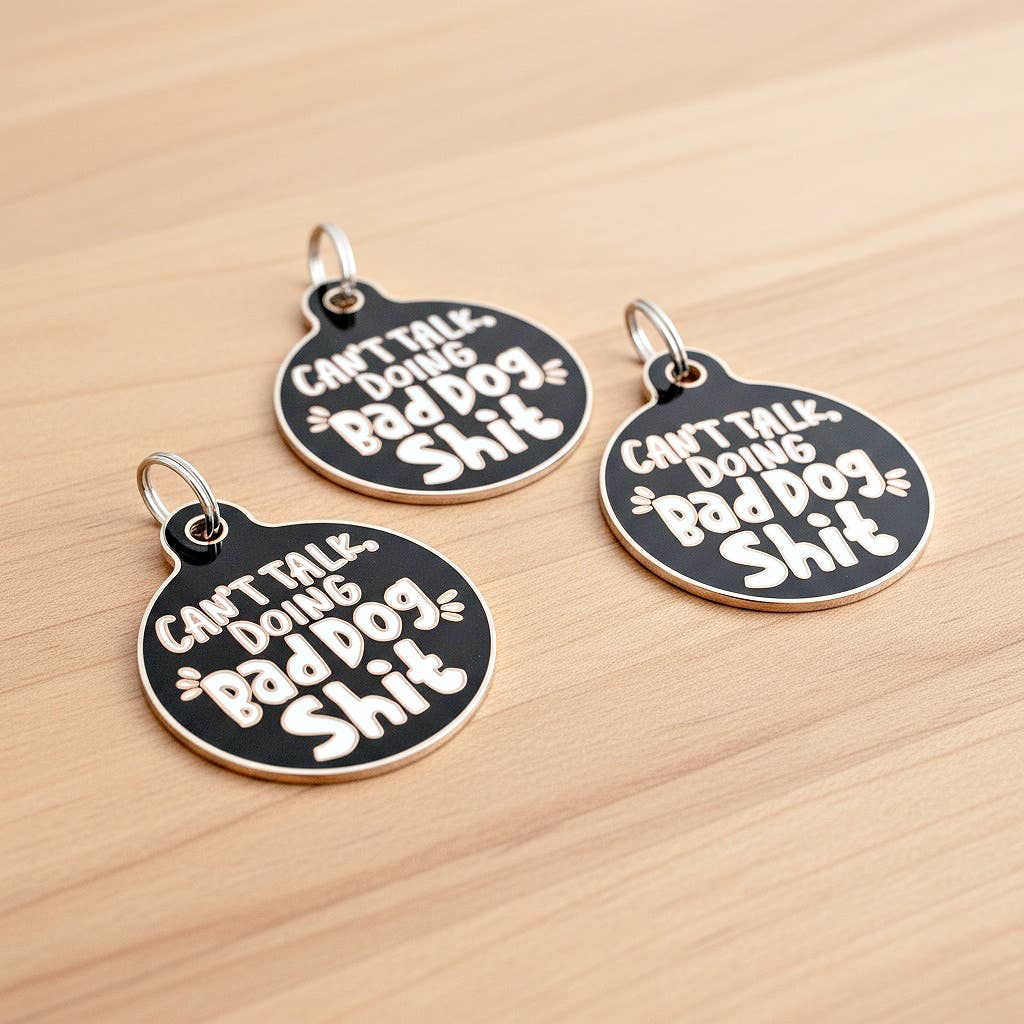 QR ID Tag - Can't Talk Doing Bad Dog Shit