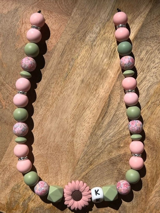 Garden Glimmer Beaded Dog Collar Necklace