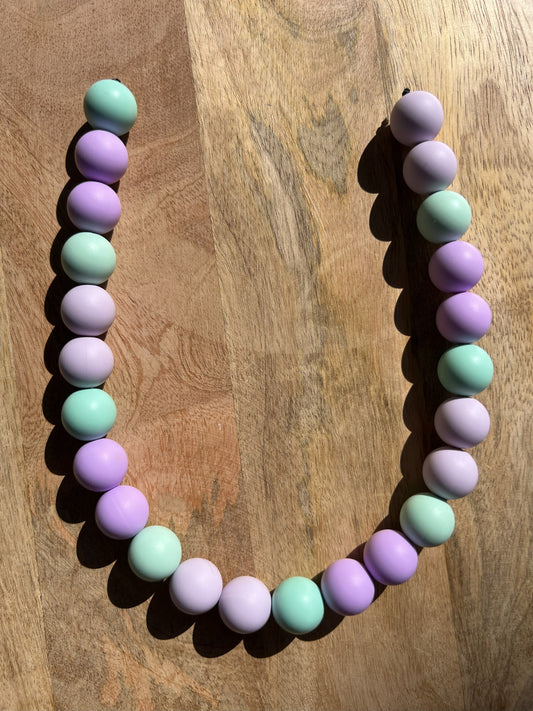 Periwinkle XL Beaded Dog Collar Necklace