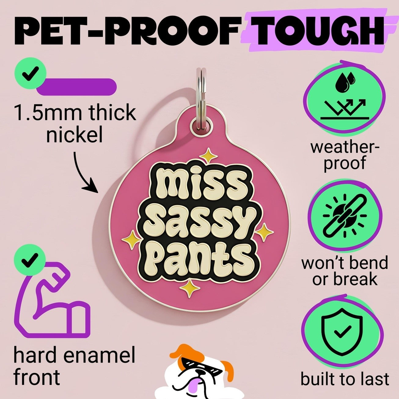 QR ID Tag - Miss Sassy Pants