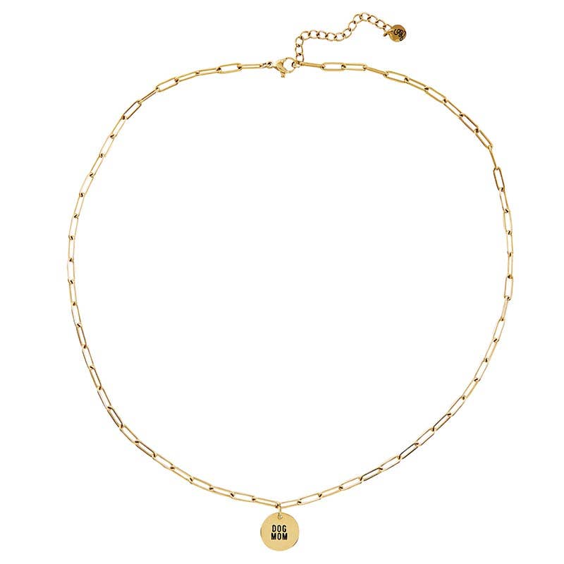 Dog Mom Gold Link Necklace
