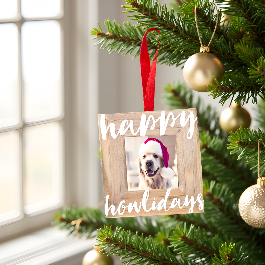 Happy Howlidays Christmas Photo Ornament