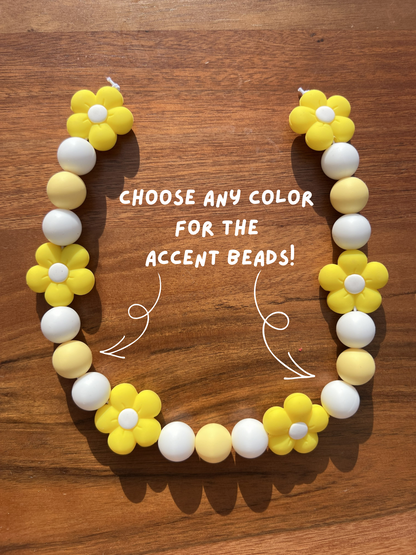 Daffodil Floral Beaded Dog Collar Necklace