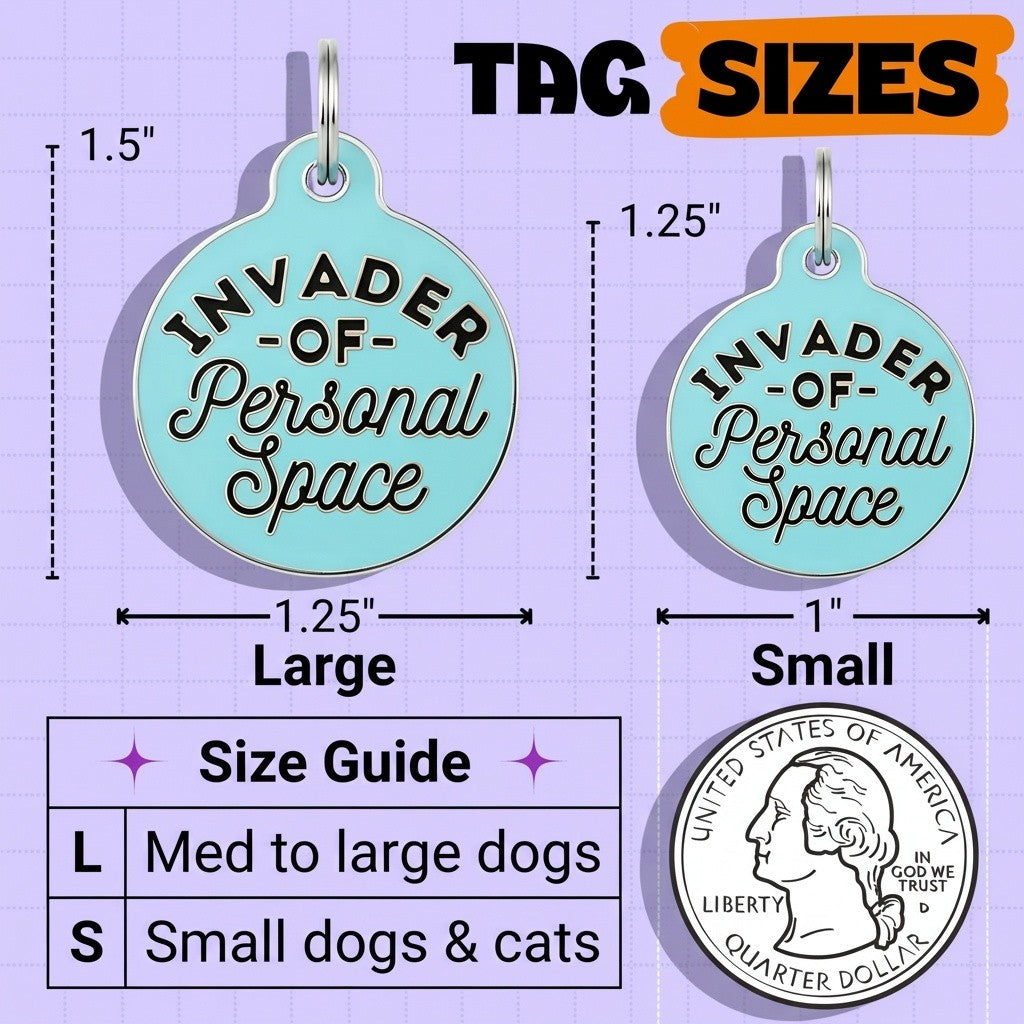 QR ID Tag - Invader of Personal Space (Blue)