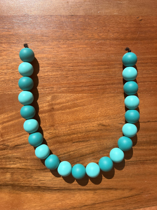 Teal Tide Beaded Dog Collar Necklace