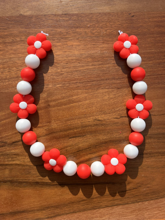 Poppy Floral Beaded Dog Collar Necklace