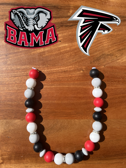 Alabama Crimson Tide / Atlanta Falcons Beaded Dog Collar Necklace