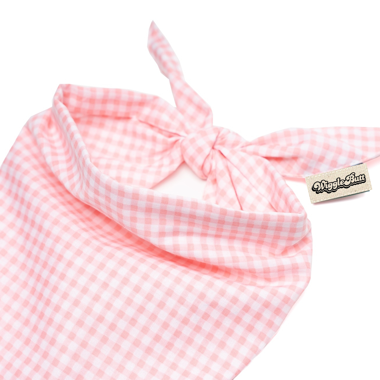 Pink Gingham Dog Bandana