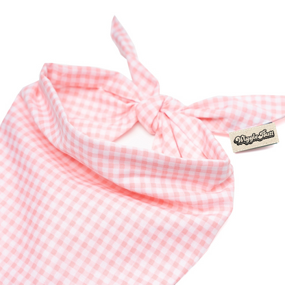 Pink Gingham Dog Bandana