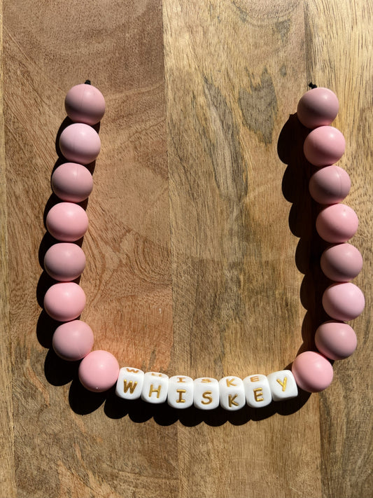 Dusty Rose XL Beaded Dog Collar Necklace
