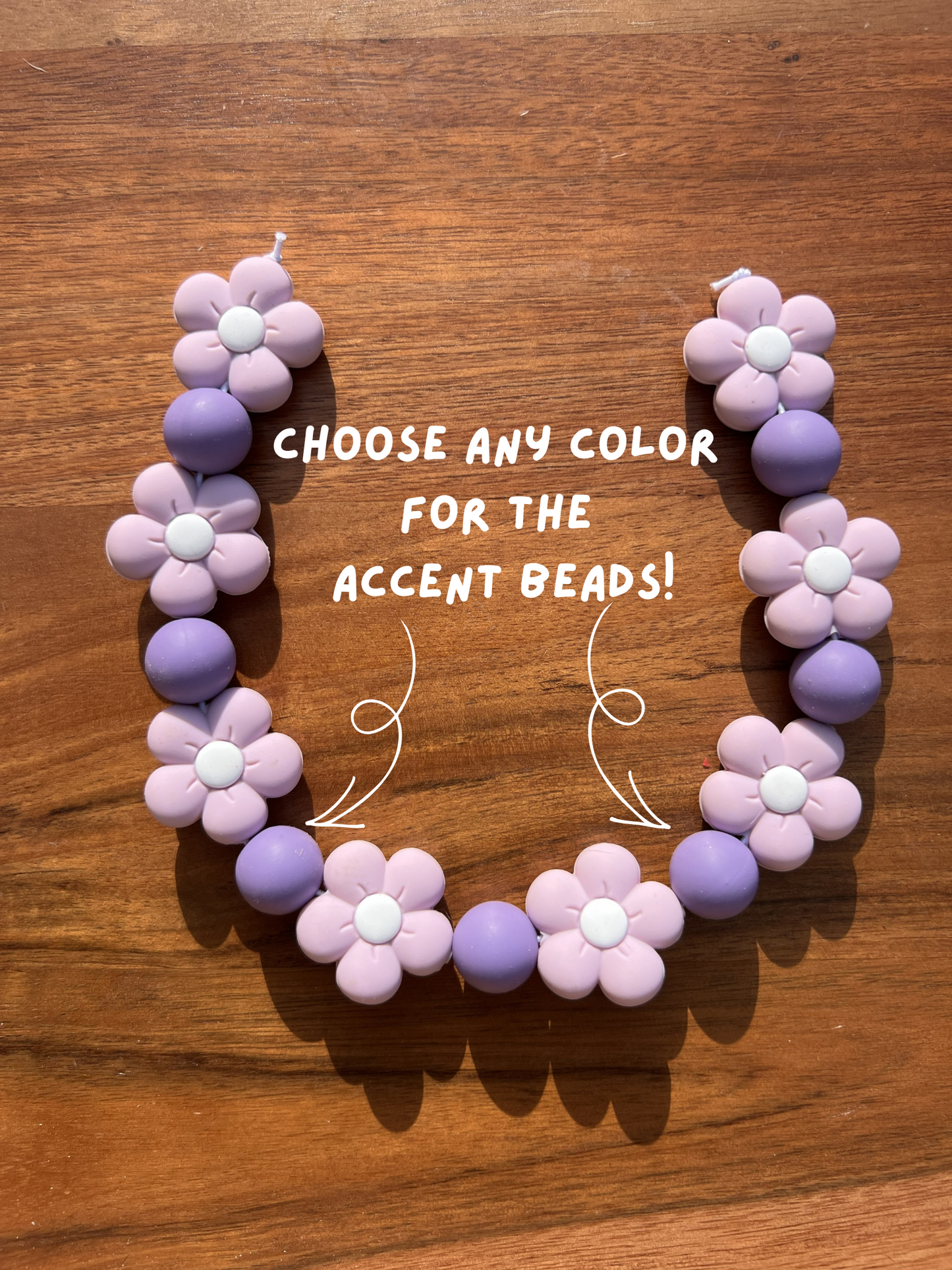 Lilac Floral Beaded Dog Collar Necklace