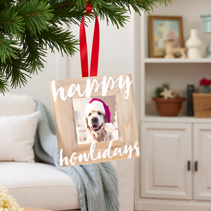 Happy Howlidays Christmas Photo Ornament