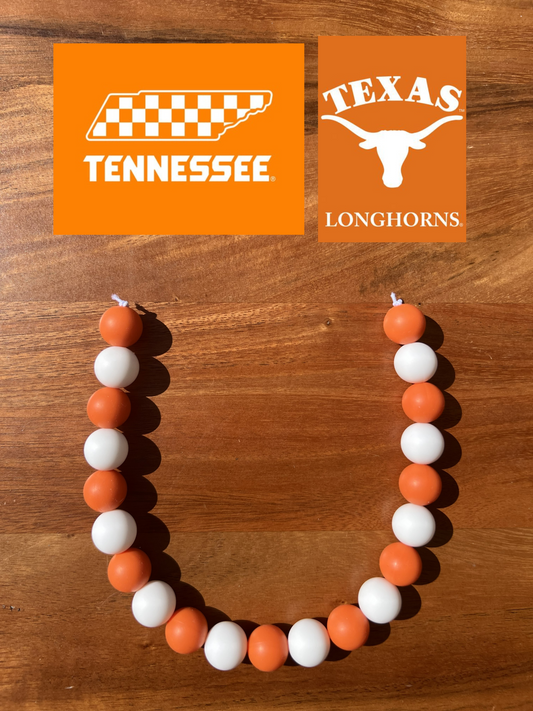 TN Volunteers / TX Longhorns Beaded Dog Collar Necklace