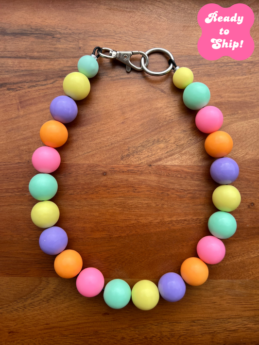 17" Skittles XL Beaded Dog Collar Necklace