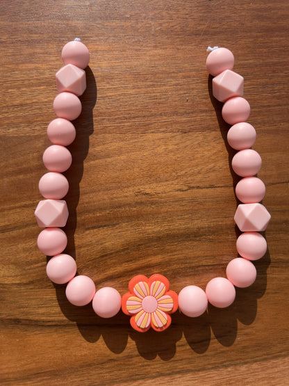 Peach Fizz Beaded Dog Collar Necklace