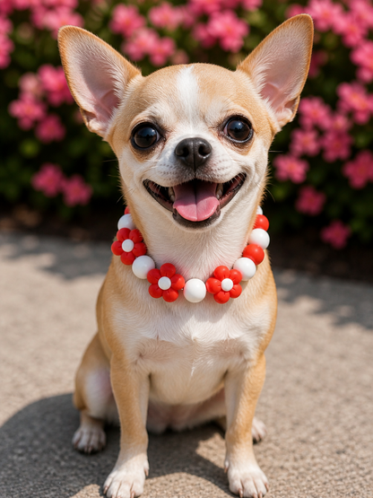 Poppy Floral Beaded Dog Collar Necklace