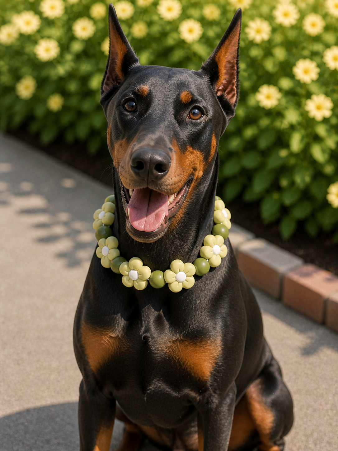 Lily Floral Beaded Dog Collar Necklace