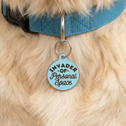 QR ID Tag - Invader of Personal Space (Blue)