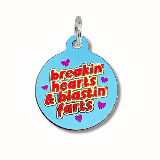 QR ID Tag - Breakin Hearts and Blastin Farts